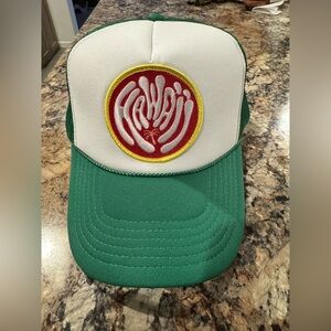 Green and White Trucker Hat with Hawaii Logo